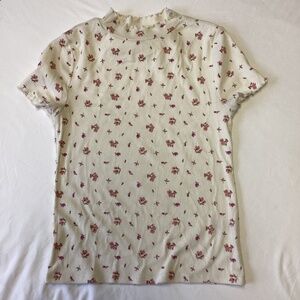 Cream shirt with flowers